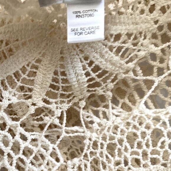 CATO FLORAL CROCHET LACE FRINGE BOHO OPEN FRONT CARDIGAN - Picture 15 of 16